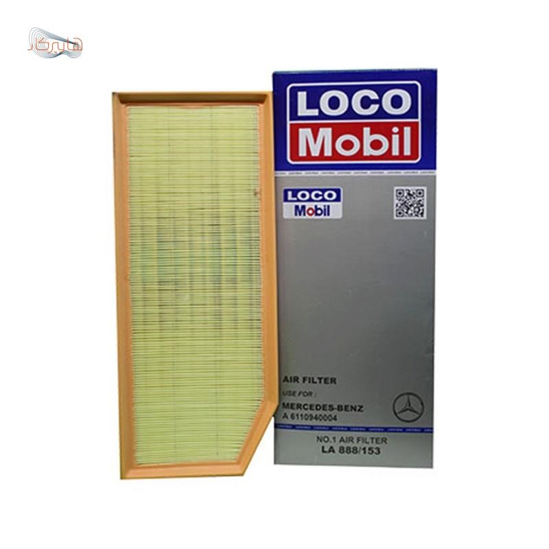 فیلتر هوا LOCO MOBIL کاغذی (دور PU پلی اورتان ) مناسب خودرو MERCEDES BENZ با کد فنی A6110940004 و A6110940304