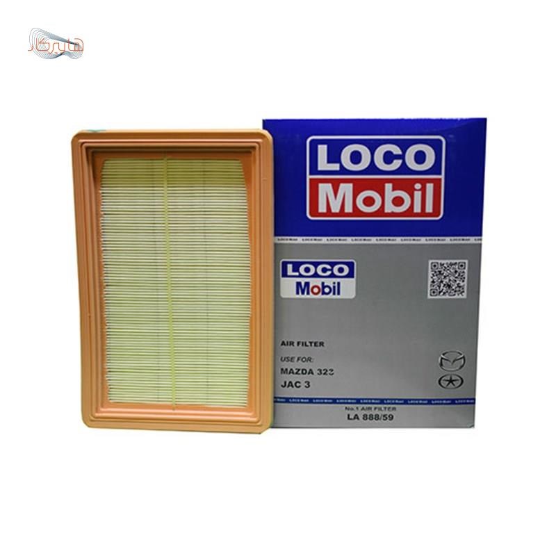 فیلتر هوا LOCO MOBIL کاغذی ( دور PU پلی اورتان ) مناسب خودرو مزدا 323 - جک J3 با کد فنی FEJK-13-Z40